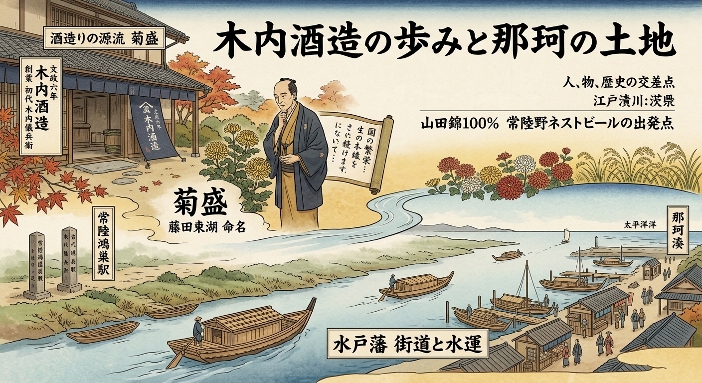ある秋の日、菊の花に国の誇りを見た人がいた ― 木内酒造の日本酒「菊盛 純米吟醸」と橋幸夫「潮来笠」｜味わい・合うおつまみ
