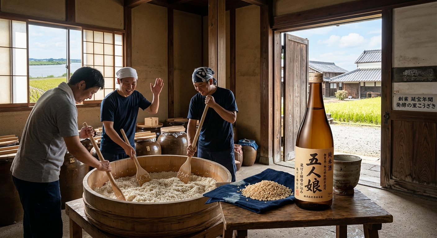 利根川の月は、変わり続けるものだけを照らしてきた ― 寺田本家の日本酒「五人娘 純米酒」と田端義夫「大利根月夜」｜味わい・合うおつまみ
